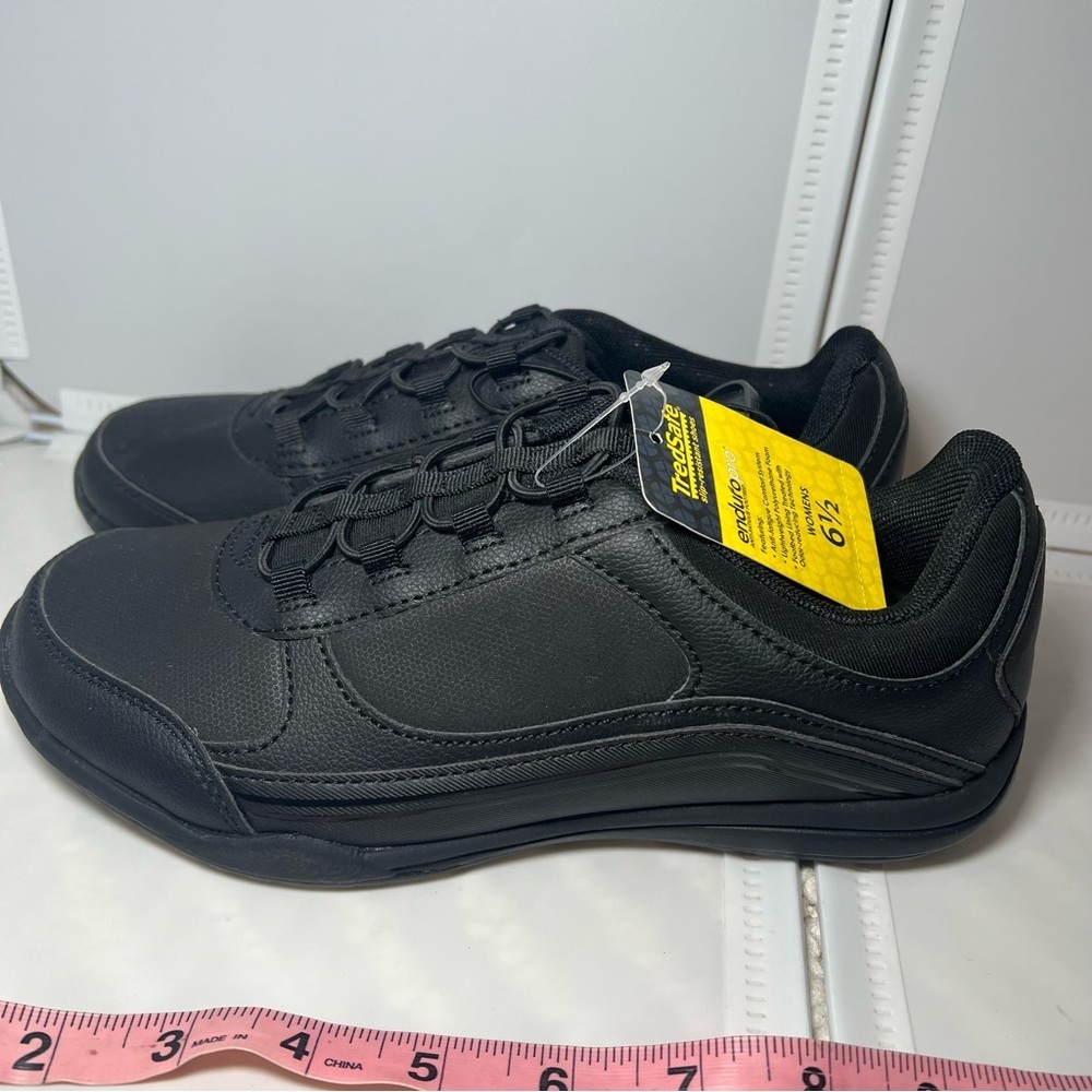Tredsafe Womens Merlot Slip Resistant No Tie Shoes Sz 6.5 Black Athletic Work